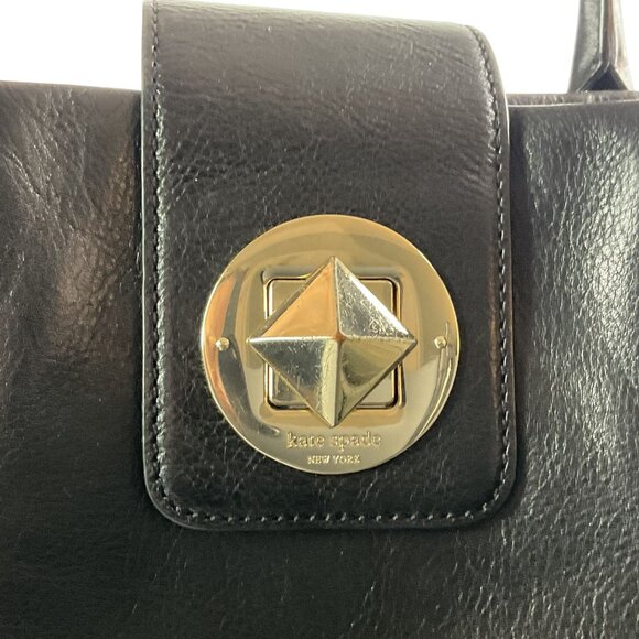 Kate Spade Anisha Chrystie black butter-soft leather tote bag gold-tone hardware - Picture 6 of 13